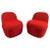 Modern Studio Tk Custom Red Knit Fabric Slipper Chair or Pouf With Back, a Pair For Sale - Image 13 of 13