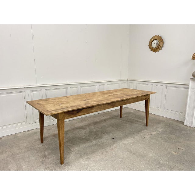 Tan Large Table in Fir and Oak, 1950s For Sale - Image 8 of 8