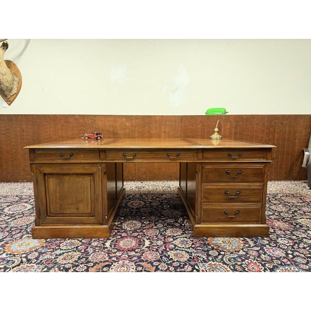 About this Large English Eichholtz Desk Partner Desk Classic and Elegant | Antique desks in English, Classic and...