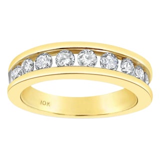 5MM Channel Set Diamond Wedding Band, Size 4 For Sale
