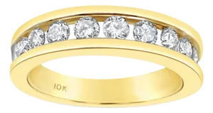 5MM Channel Set Diamond Wedding Band, Size 4