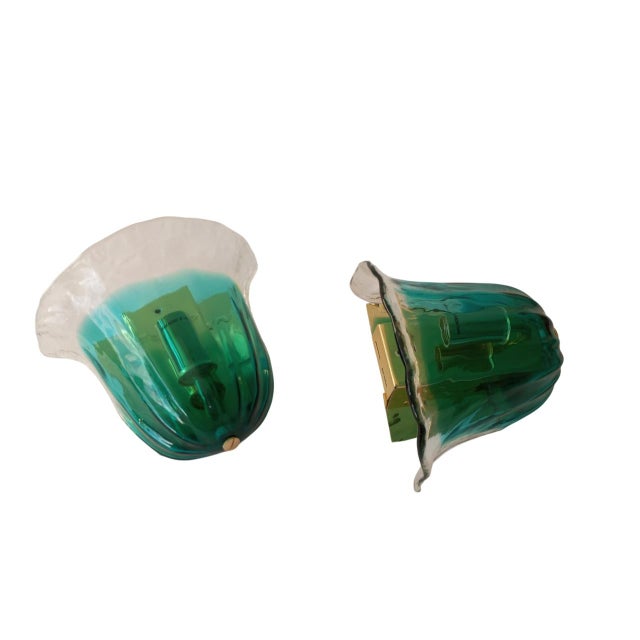 Aqua Murano Glass Wall Lamps from La Murrina, Italy, 1970s, Set of 2 For Sale - Image 8 of 18