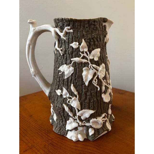 An exceptional example of early Victorian English stoneware, this circa 1850s Convolvulus pitcher by T.J. & J. Mayer...