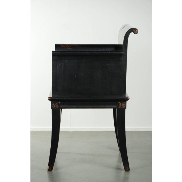 20th Century Asian Style Black Wooden Armchair For Sale - Image 5 of 15
