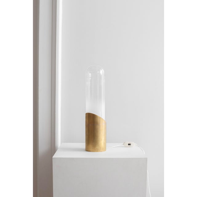 1980s Space Age Brass Capsule Table Lamp, 1980s For Sale - Image 5 of 5