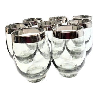Smoked Grey Dorothy Thorpe Style Stemless Goblets- Set of Eight For Sale