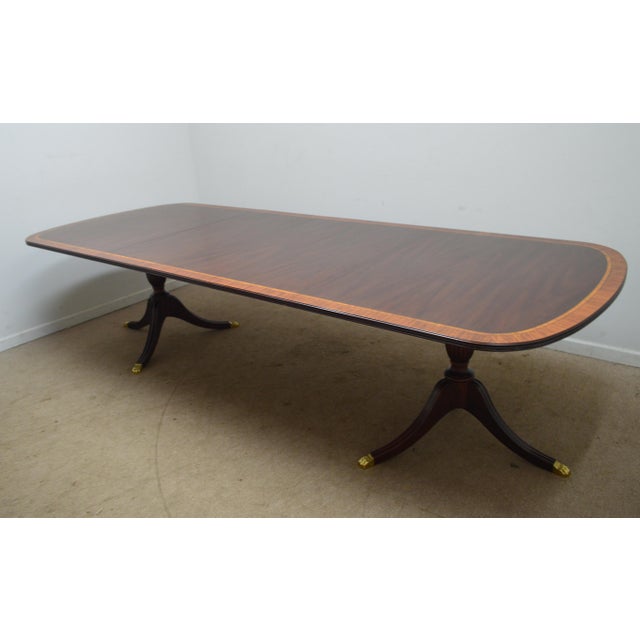 Henkel Harris Mahogany Banded Dining Table For Sale - Image 11 of 17