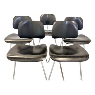 Black DCM Dining Chairs by Charles & Ray Eames for Vitra, 2000s, Set of 5 For Sale