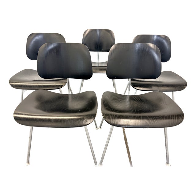 Black DCM Dining Chairs by Charles & Ray Eames for Vitra, 2000s, Set of 5 For Sale