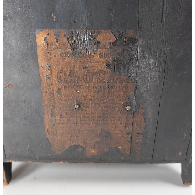19th Century American Victorian Gothic Revival Iron Faced Mantle Clock For Sale - Image 14 of 17
