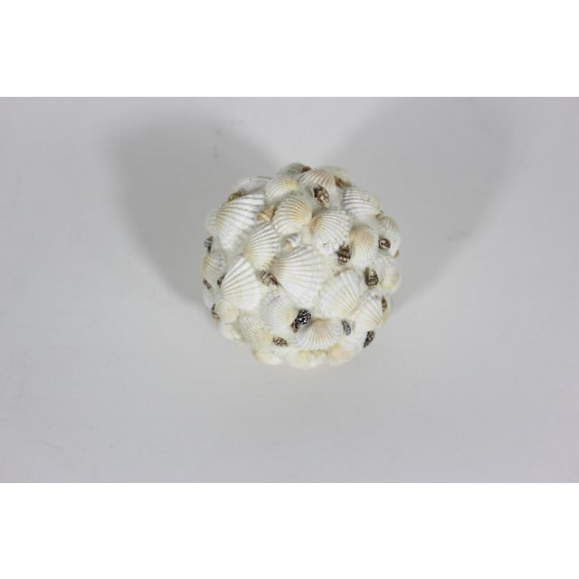 Cabin Vintage Decorative Shell Ball Sphere For Sale - Image 3 of 5