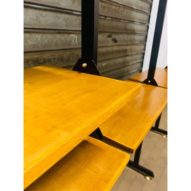 Mid-Century Danish Style Teak, Iron and Brass Bookshelf For Sale - Image 6 of 14