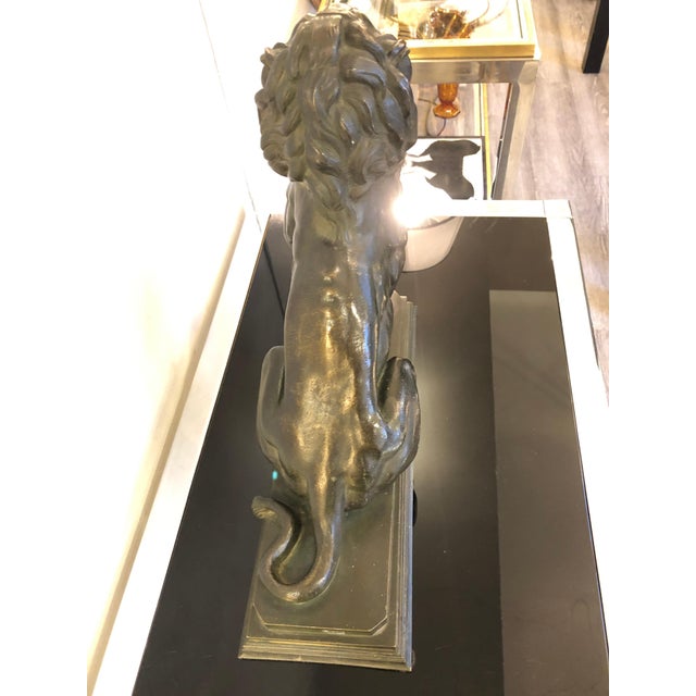 Art Deco Bronze Animal Lion Sculpture, 1930s For Sale - Image 13 of 14