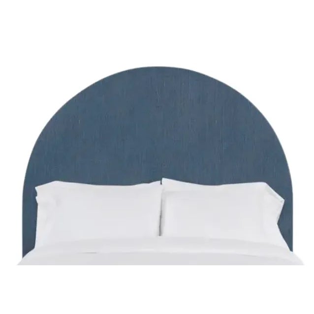 Poppy Full/Double Headboard, Navy Linen For Sale