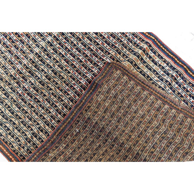 1930s 1930s Persian Feraghan Handmade Wool Runner in Beige, Black, Blue, Red For Sale - Image 5 of 7