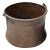 Huge Antique Copper Cauldron: Hand Forged Firewood Bucket 19" With Hand Etched Riveted Handle Green Patina Damage For Sale