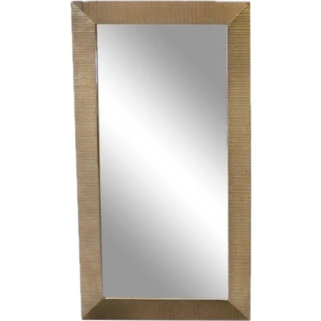 2010s Contemporary Large Ribbed Metal Mirrors, a Pair For Sale - Image 5 of 7