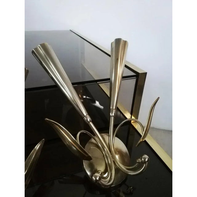 Mid-Century Brass Sconces in the Style of Oscar Torlasco, Set of 2 For Sale - Image 10 of 15