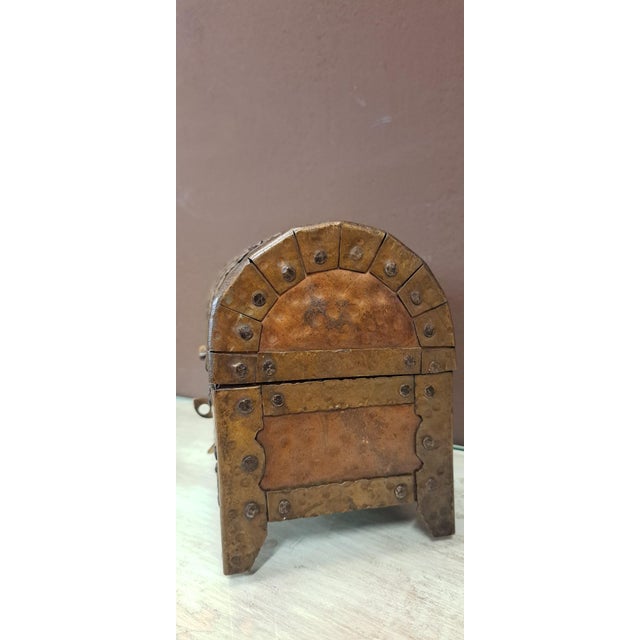 Brown Brass and Copper Jewelry Box, 1950s For Sale - Image 8 of 9