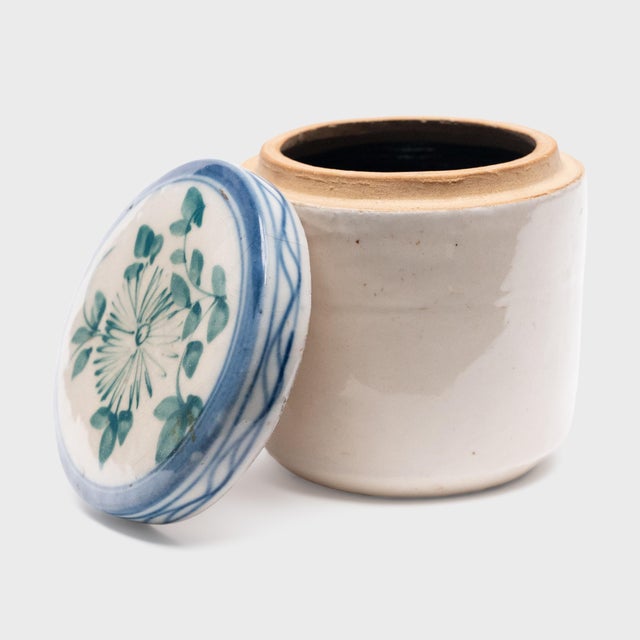 Chinese Antique Chinese Blue & White Tea Leaf Jar For Sale - Image 3 of 3