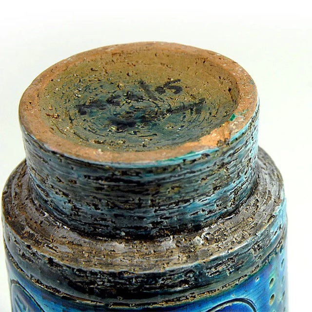 Blue Small Italian Ceramic Vase by Aldo Londi for Bitossi, 1960s For Sale - Image 8 of 9