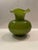 Olive Mid Century Olive Green Vase With White Flower Top For Sale - Image 8 of 12