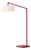 75-Inch Mid Century Modern Nova of California Stretch Floor Lamps - Chairside Arc Lamp, Crimson Red Body, Dimmable For Sale