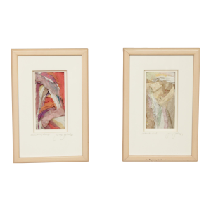 Jeanne Petrosky Pair of Framed Mixed Media, 'Within the Cloud' and 'Adventuring Through'