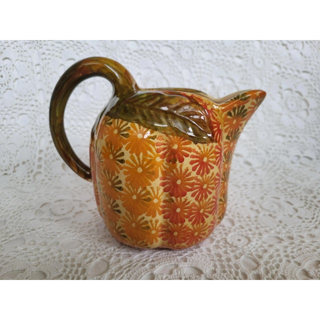 1960s 1960s Hand Painted in Italy Ceramic Pitcher For Sale - Image 5 of 13