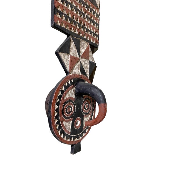 Large Vintage African Bobo Bwa Plank Mask Burkina Faso 80" H For Sale - Image 4 of 7