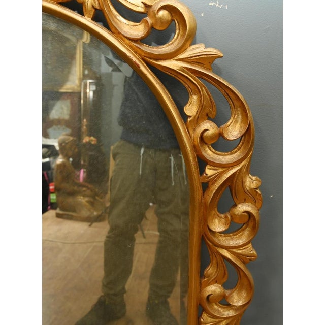 Italian Wall Mirror in Gilt Rococo Frame For Sale - Image 4 of 6