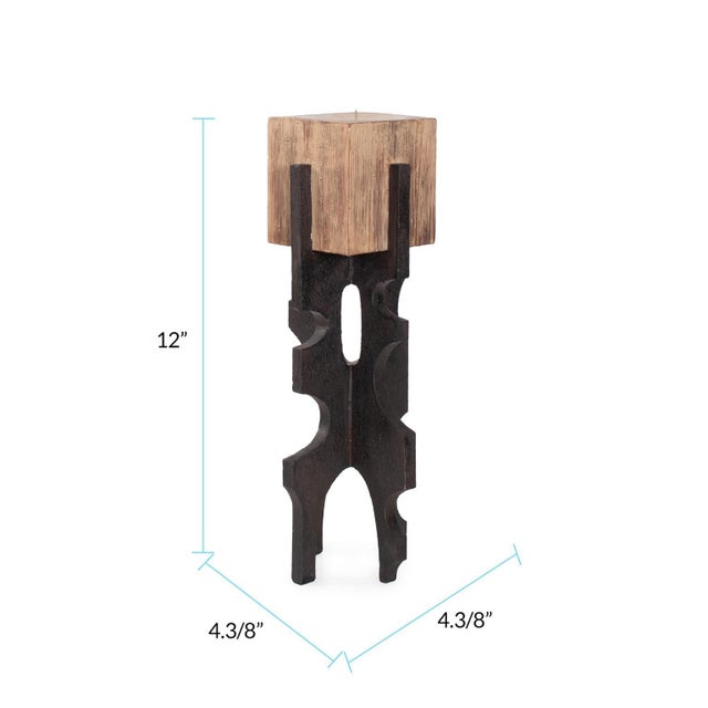 Cade Architectural Pillar Candle Holder- Short For Sale - Image 10 of 11