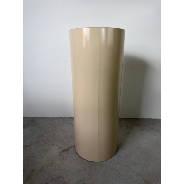 Vintage Postmodern Cream Formica Cylinder Pedestal For Sale - Image 4 of 8