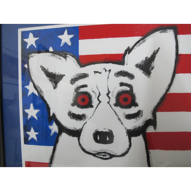 Blue George Rodrigue Signed Limited Edition God Bless America Blue Dog Print For Sale - Image 8 of 10