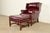 A gorgeous Chippendale style wingback library chair, lounge chair, or fireside chair with ottoman By Hancock & Moore USA,...