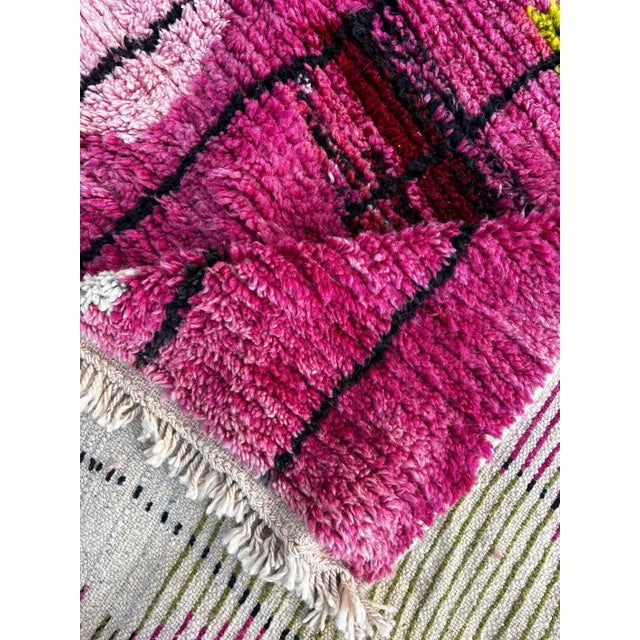 Textile Colorful Moroccan Berber Wool Rug For Sale - Image 7 of 8