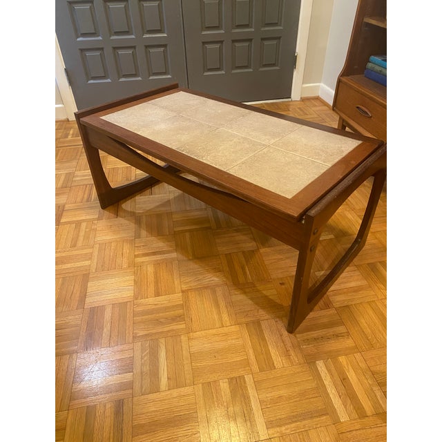 Mid-Century Modern 1960s Danish Modern Stone Tile-Top Coffee Table For Sale - Image 3 of 8