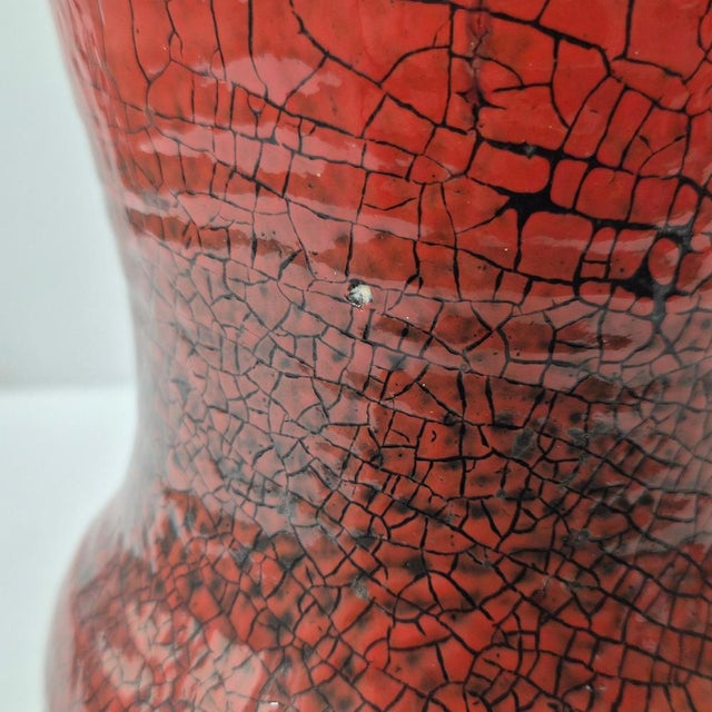 Vintage Crackle Glaze Ceramic Vase from Accolay, 1960s For Sale - Image 10 of 14