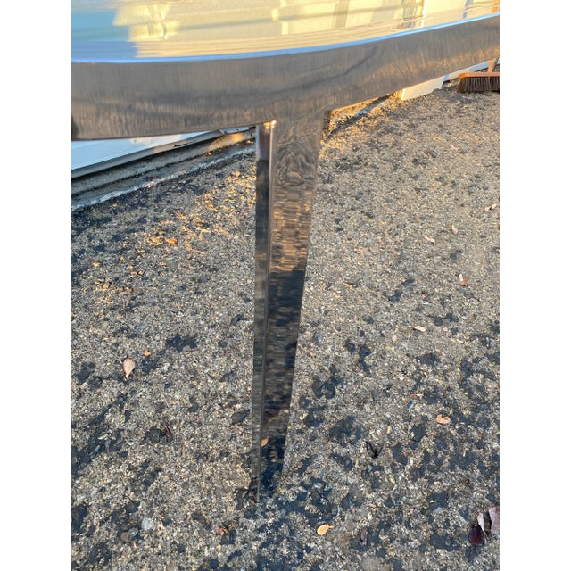 Chrome 1980s Chrome and Glass Extendable Oval Dining Table by Design Institute of America For Sale - Image 8 of 15