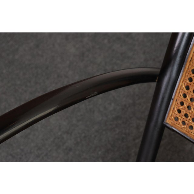 Vintage Thonet Ebonized Bentwood and Rattan Rocking Chair For Sale - Image 12 of 18