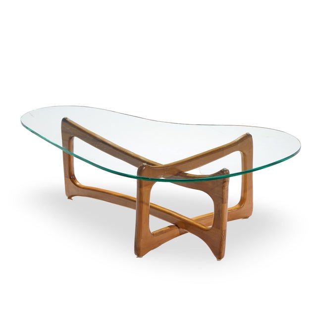 Brown Adrian Pearsall for Craft Associates Mid Century Walnut and Glass Coffee Table For Sale - Image 8 of 9