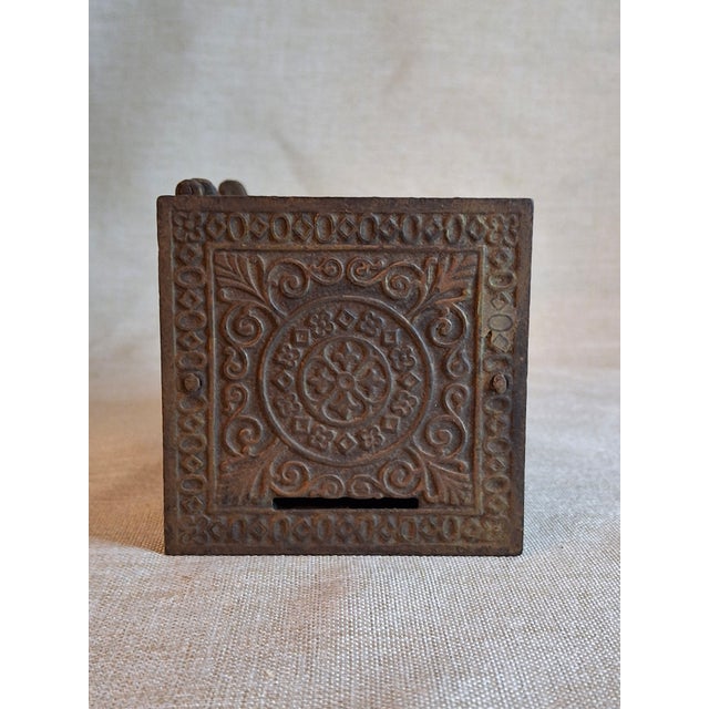 Black Antique Young America Cast Iron Safe Still Bank Penny Farthing Bicycle J. & E. Stevens C. 1880s For Sale - Image 8 of 13