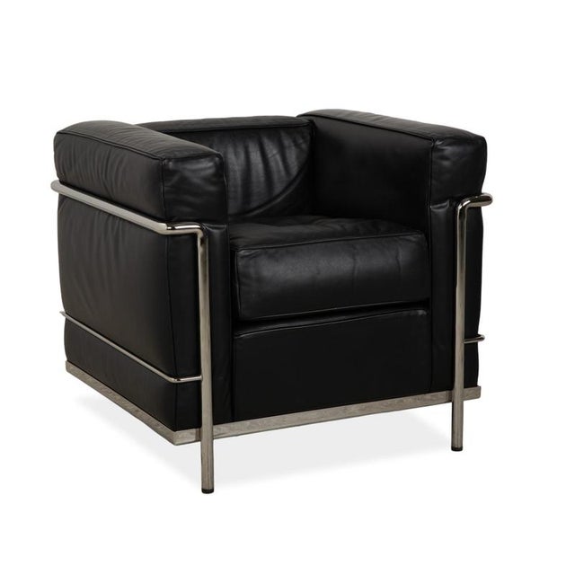 LC 2 Armchair in Black Leather by Le Corbusier for Cassina For Sale - Image 13 of 13