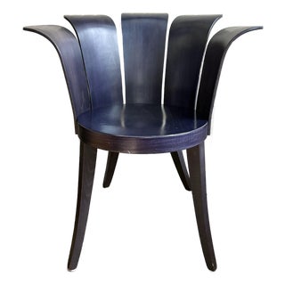 Vintage King Harold Bentwood Flower Chair Miro Harold Ebonized Ink Black 80s VTG For Sale