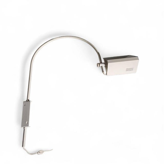 White Vintage White Adjustable Wall Arch Lamp, 1970s For Sale - Image 8 of 8