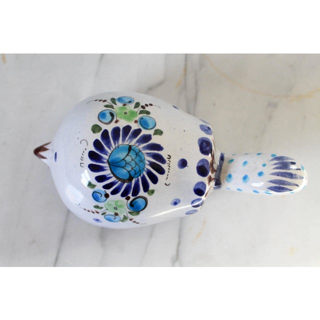 Vintage hand painted Mexican pottery turtle figurine. Signed on bottom. Minor wear. No chips.