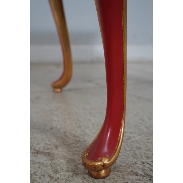 Red Ardley Hall French Paint Decorated Tea Table For Sale - Image 8 of 12