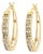 14K Yellow Gold Plated .925 Sterling Silver 1.0 Cttw Channel Set Champagne Diamond Hoop Earrings with Snap Post (K-L Color, I1-I2 Clarity) For Sale