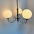Gold Vintage Regency Belgian Ceiling Lamp with Chrome with 3 Opaline Glass Spheres by Massive For Sale - Image 8 of 12