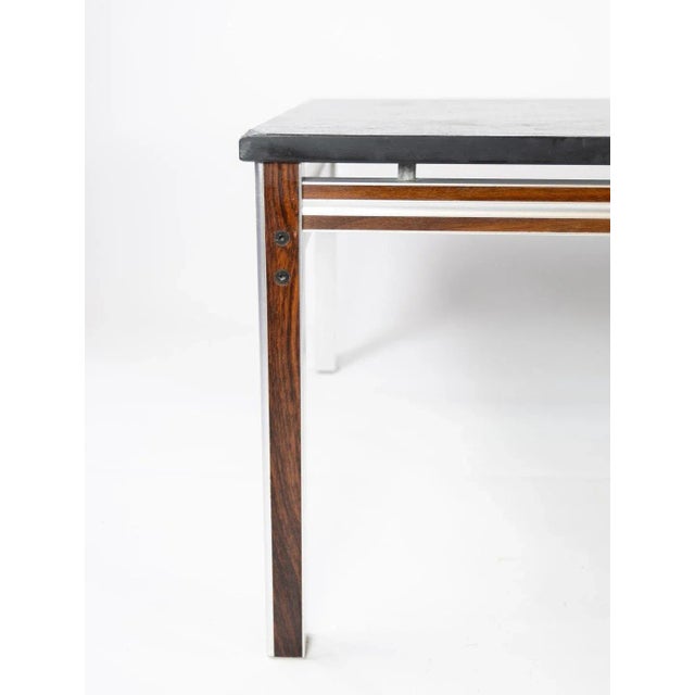Danish Coffee Table with Black Plate and Rosewood Frame For Sale - Image 3 of 10